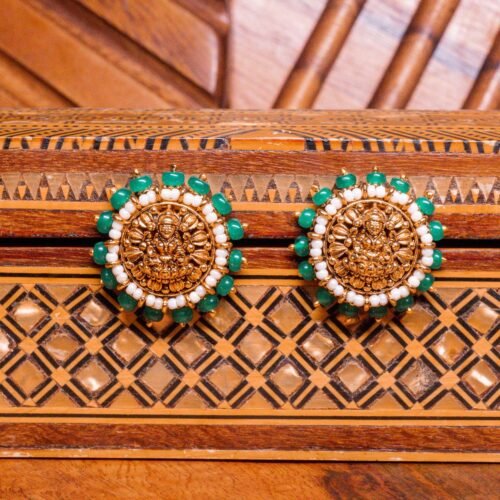 925 Silver Lakshmi Motif Studs