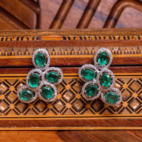 925 Silver Emerald Cascade Drops